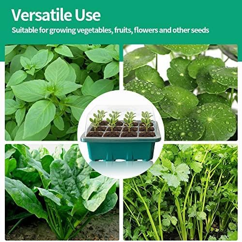 Seed Starter Kit with Humidity Dome, 5 Packs, Plastic Tray, Indoor/Outdoor Usage